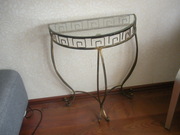 Кофейный столик кованый со стеклом